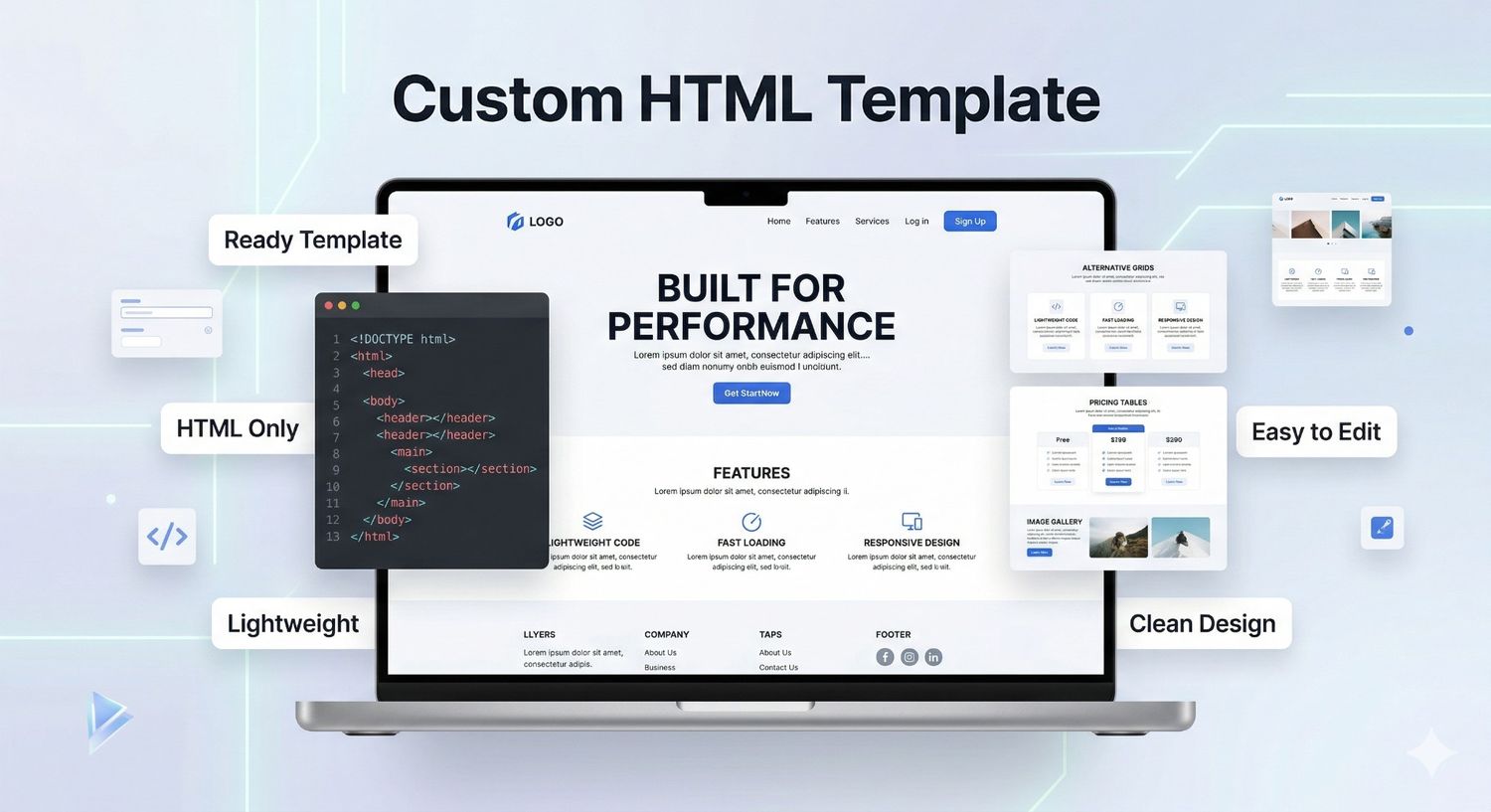 Custom Website Template (HTML Only)